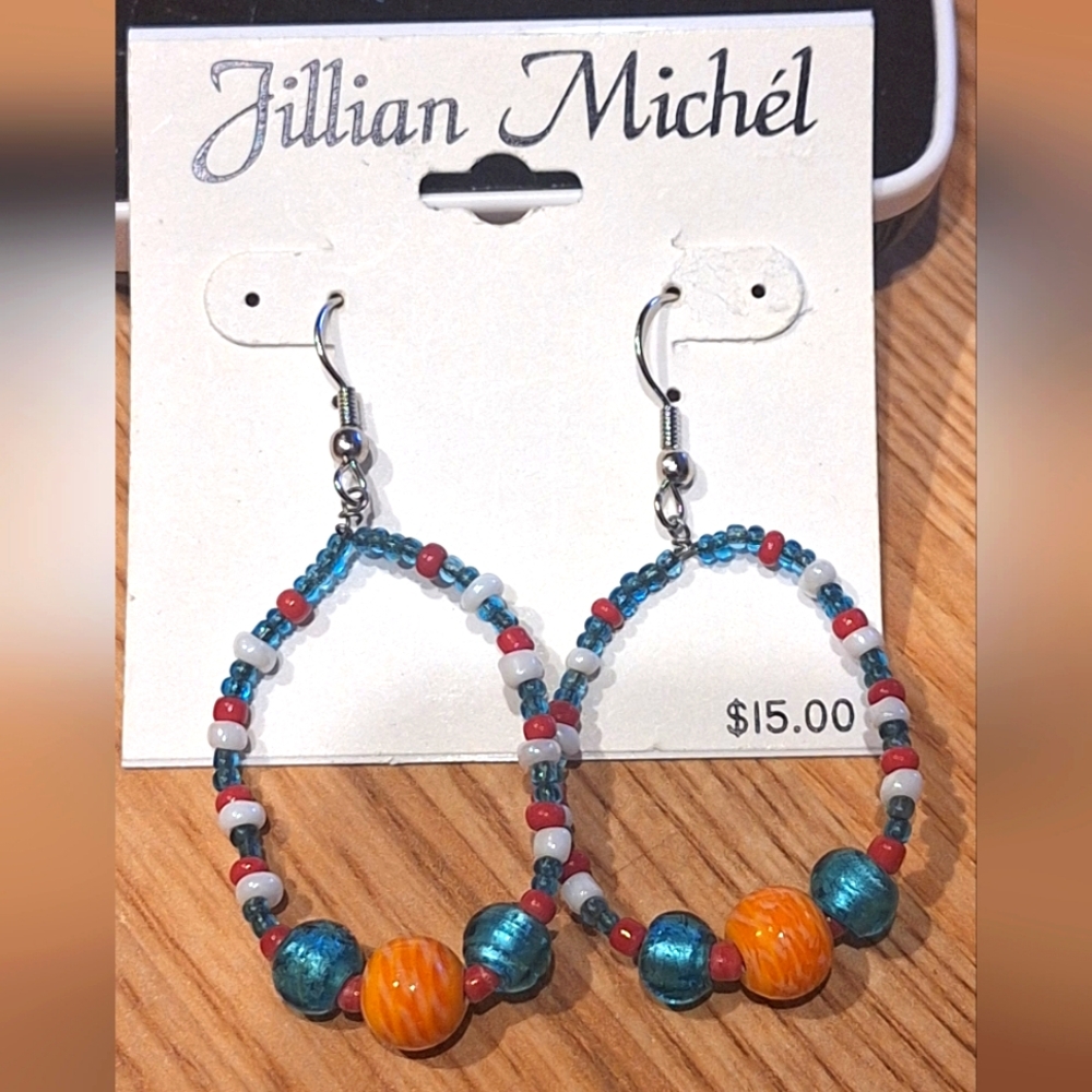 Jillian Michel Beaded Hoop Earrings
